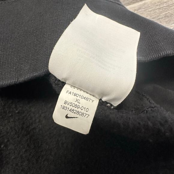 Nike Just Do It Black Red Mens XL Athletic Fleece Crewneck Pullover Sweatshirt‎ - Picture 9 of 10